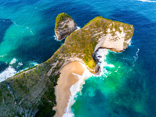 Wall Mural - Airview of Kelingking Beach on Nusa Penida Island, Indonesia