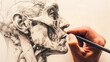 © ADDICTIVE STOCK - Artistic drawing of a detailed human anatomy study. Generative AI image
