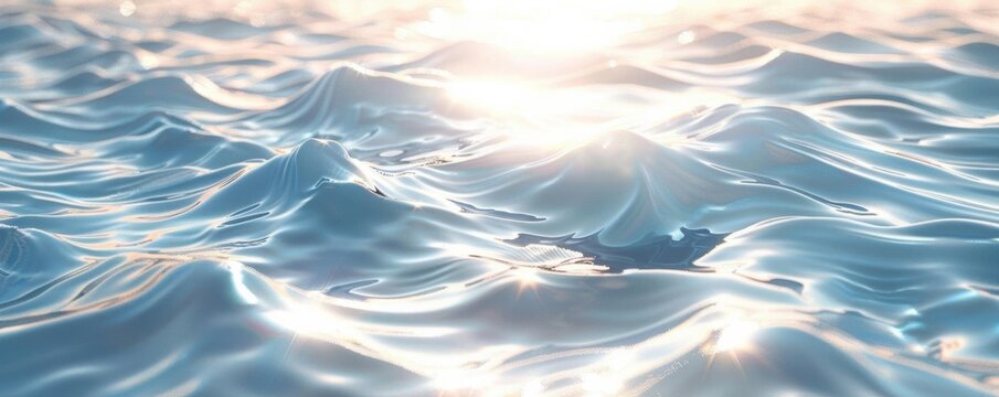 Glistening waves illuminated by the sun, creating serene and tranquil seascape vibes
