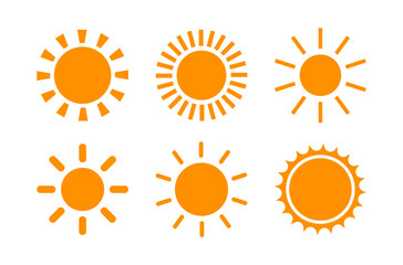 Wall Mural - sun icon vector set. flat sunlight sign collection.