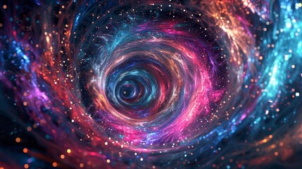 Wormhole-themed wallpaper with swirling patterns and sparkling particles. Amazing wallpaper