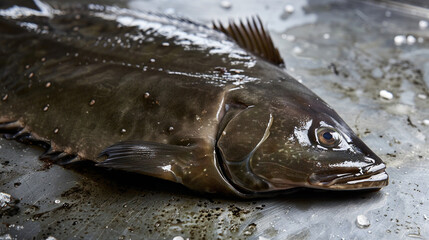 Wall Mural - magazine quality photo of a fresh halibut