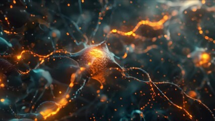 Wall Mural - The Neuron's Unique  Aspect Ratio: Transmitting Weak Electrical Currents for Communication Between Body and Brain. Concept Neuron Communication, Electrical Currents, Body-Brain Connection