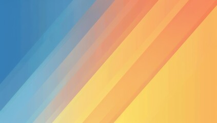 Wall Mural - A flat gradient background with a color palette of orange, yellow and blue, evoking the summer season Generative AI