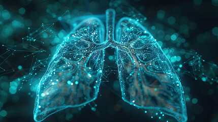 Poster - x-ray or 3d rendering of a lung