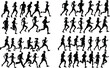 © Damith Asanka - set of runner man woman silhouette sport illustration running vector jogging athlete run adult competition girl marathon set race athletic exercise fitness group
