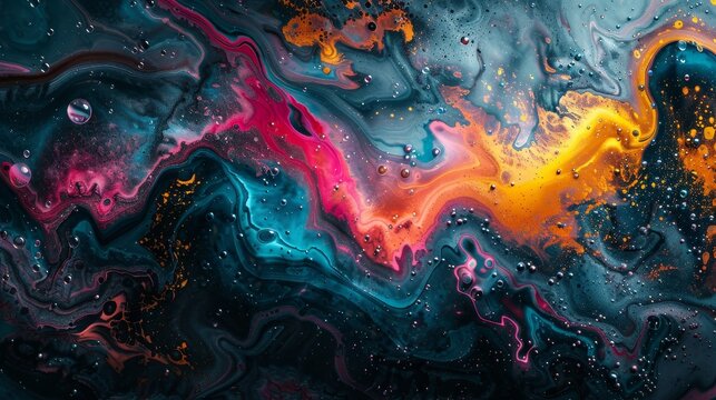 Abstract handcrafted art background with swirling colors
