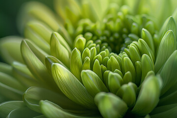 Wall Mural - A close up of a green flower with a lot of detail