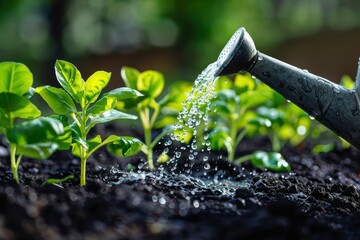 Watering Can Showering New Growth