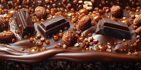 Wall Mural - Decadent Chocolate Dream with Nuts and Caramel