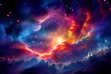 Wall Mural - Space nebula galaxy star sky universe cosmos astronomy supernova. Night light fantasy science fiction gas heaven texture cloud.