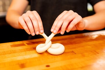 Twisting pretzels before baking