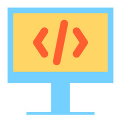 Coding flat icon vector for mobile app, website, logo and presentation design.