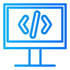 Coding line gradient icon vector for mobile app, website, logo and presentation design.