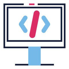 Coding colored glyph icon vector for mobile app, website, logo and presentation design.