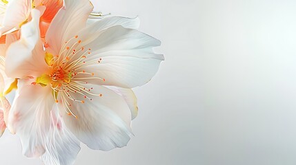 Wall Mural - A sweet and elegant flower with space for text against a solid background.