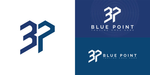Abstract initial hexagon letter BP or PB logo in blue color isolated on multiple background colors. The logo is suitable for business and consulting company logo vector design illustration inspiration