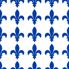 Wall Mural - Royal lily seamless pattern. Canadian province of Quebec background. Fleur de lis Vector template for wrapping paper, wallpaper, fabric, scrapbooking, etc.