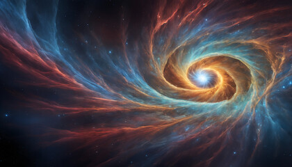 Canvas Print - vivid cosmic spiral nebula in space