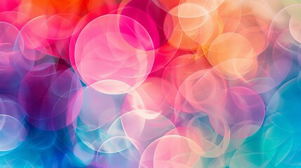 Wall Mural - Abstract colorful bokeh background, vibrant circular shapes, bright and vivid colors.