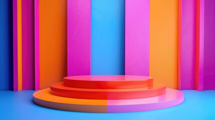 Poster - Attractive podium display on colorful background