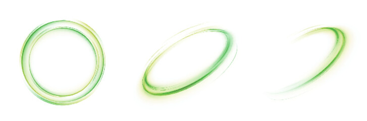 Fototapete - Green glowing Twirl circle on a white background. Special radiant effect. Glowing special effect for game design. Futuristic colorful pedestal, podium, platform. Vector PNG. For web design
