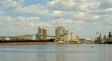 Fototapeta Na drzwi - Tanker and Concrete Silos in Port Tampa Bay