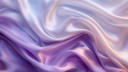 Wall Mural - Soft and Gentle Drapes of Purple and White Satin