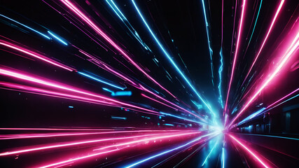 Wall Mural - design an abstract background filled with vibrant, electric light streaks in neon colors. the streak