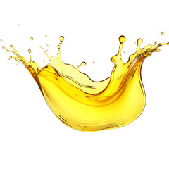 Wall Mural - splash of golden oil on white background png