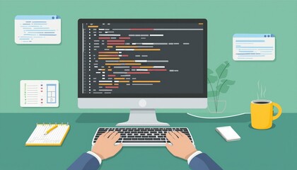 Computer, design, programmer, programming, code, graphics, Generative AI