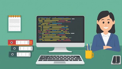 Computer, design, programmer, programming, code, graphics, Generative AI