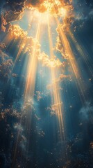 Wall Mural - beautiful beams of light in vibrant colors.