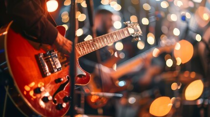 Wall Mural - The background blurs as the jam session takes center stage.