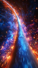 Wall Mural - an abstract neon light background with blurs for speed.