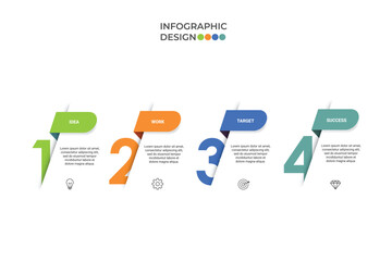 Wall Mural - vector infographic label design template with icons and 4 options or steps. can be used for process 
