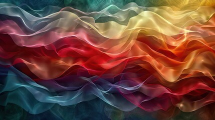 Wall Mural - Fluttering Silk American Flag in Abstract Style - AI Generated Wind Movement