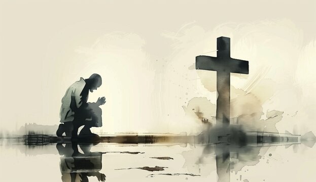 Praying Before The Cross