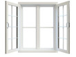 © Wonderful Studio - A white window with two panes of glass and a white frame