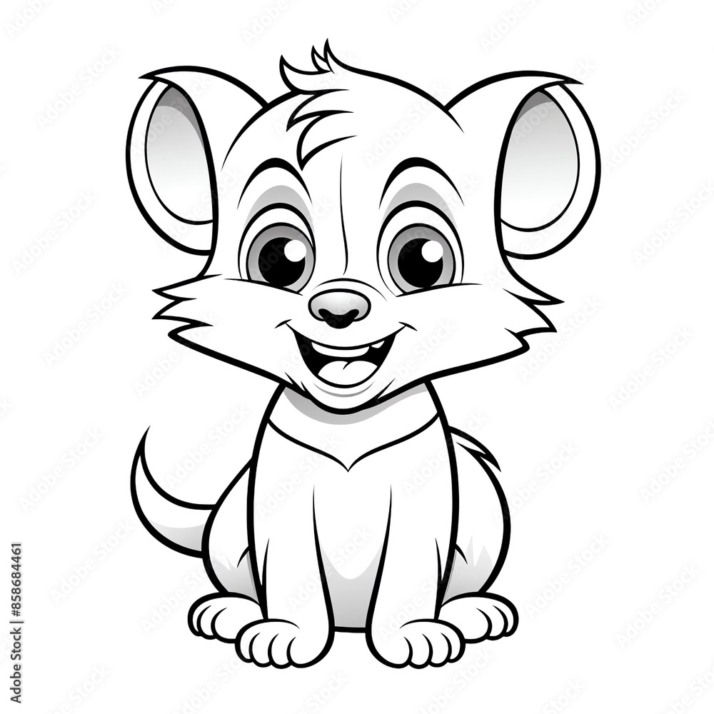 Cute cartoon Tasmanian Devil vector line art coloring page, white ...