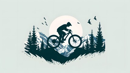 Wall Mural - mountain bike design logo symbol vector
