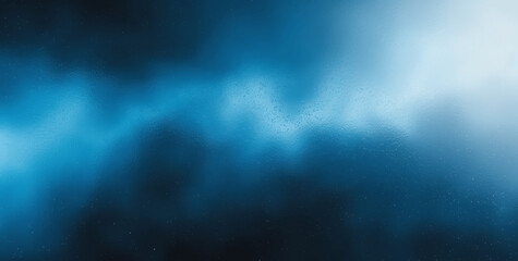 Abstract Dark Blue and Black Gradient Background with Grainy Texture and Glowing Light Large Banner Size