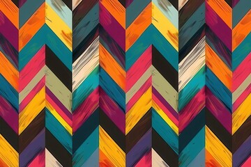 Wall Mural - dynamic patterns zigzag chevron stripes in vibrant colors abstract seamless vector design geometric background