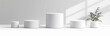 © btiger - 3D White Cylinder Pedestals for Product Display Stand, High Quality Isolated Vector Illustration Design