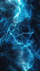 Electric blue lightning in abstract background, dynamic energy concept