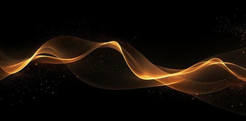 Wall Mural - black background with lights in the form of waves