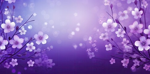 Canvas Print - cute purple backgrounds with white flowers and a white petal on a purple background