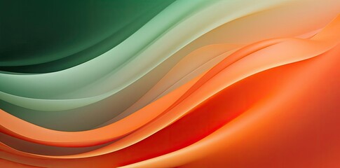 Wall Mural - green and orange background with a lot of curves
