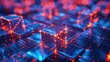 © NDmCX-Nic - Abstract digital background with glowing cubes and lines.