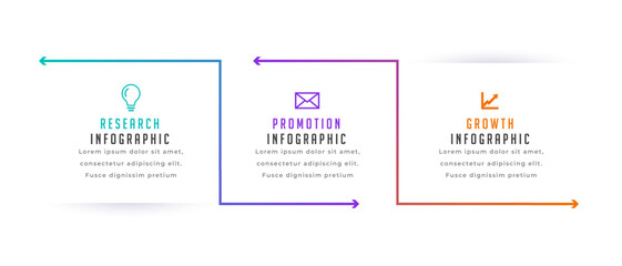 Sticker - three steps infographic success plan for business promo